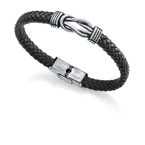 Viceroy Pánský kožený náramek s ocelovou ozdobou Beat