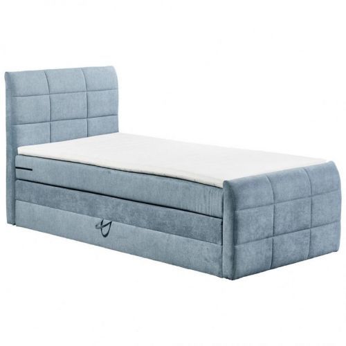 MID.YOU POSTEL BOXSPRING, 100/200 cm, textil, kompozitní dřevo, modrá - modrá