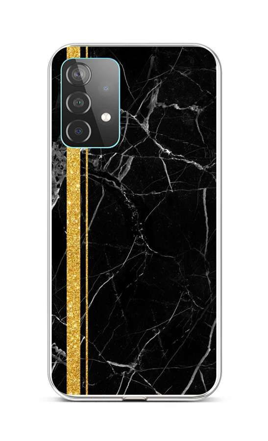 Kryt STYLE TopQ Samsung A52 silikon Mramor černo-zlatý 58585