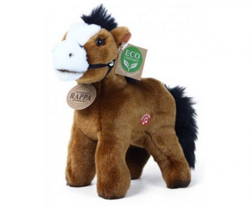 PLYŠ Kůň s ohlávkou hnědý 20cm na baterie Eco-Friendly Zvuk *PLYŠOVÉ HRAČKY*