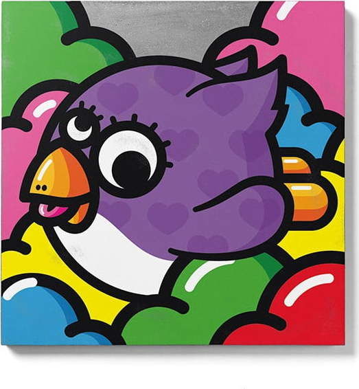 Betonový nástěnný obraz Lyon Béton Volante Violette, 50 x 50 cm