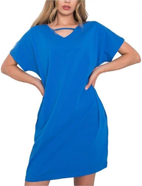 Modré dámské volné šaty