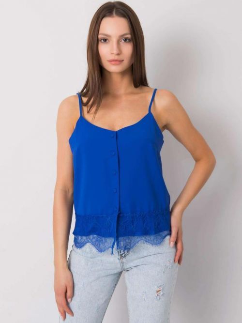 MODRÝ DÁMSKÝ NÁTĚLNÍK S KRAJKOU AI-TP-6015.12P-KOBALTOWY Velikost: S