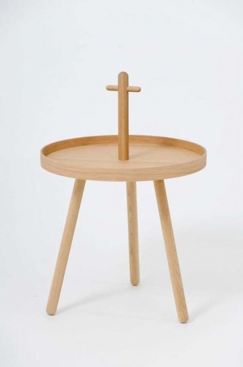 Odkládací stolek z dubového dřeva Wireworks Pick Me Up, ø 45 cm