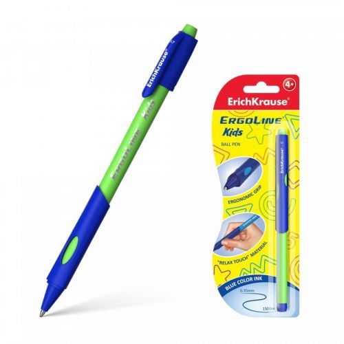 Erich Krause Kuličkové pero ErgoLine® Kids, v plastovém obalu barva inkoustu: modrá