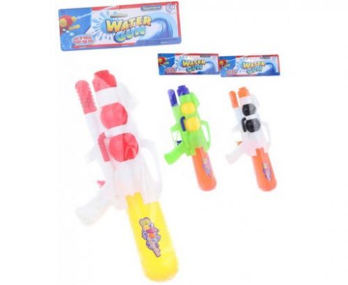 Pistole vodní 35cm se zásobníkem na vodu 3 barvy plast v sáčku