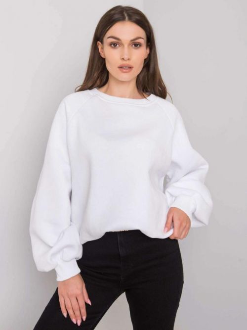 BÍLÁ DÁMSKÁ MIKINA BEZ KAPUCE RV-BL-6758.50P-WHITE Velikost: S/M