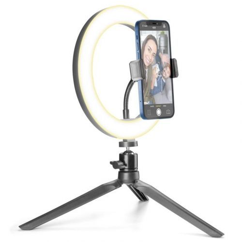 CellularLine Selfie Ring s LED osvětlením pro selfie fotky a videa černé (SELFIERINGK)