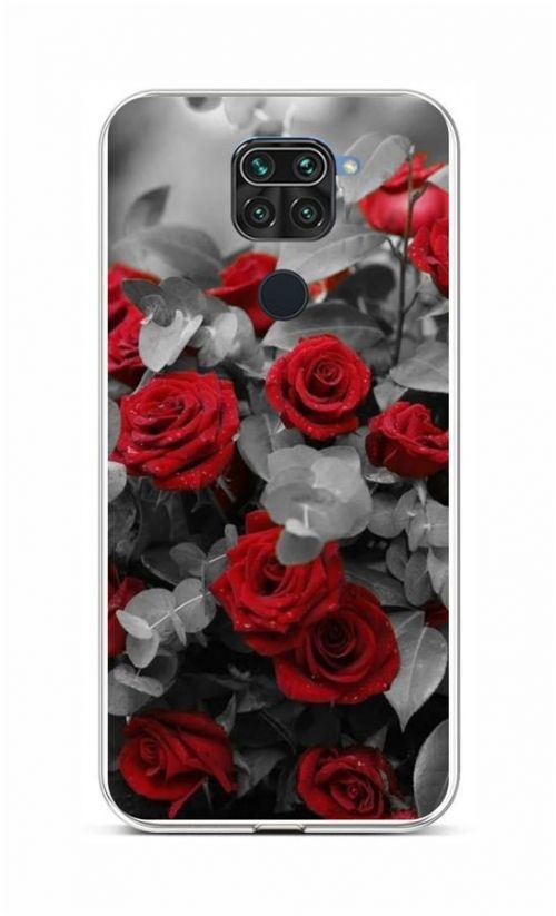 Kryt TopQ Xiaomi Redmi Note 9 silikon Červené růže mix 58965
