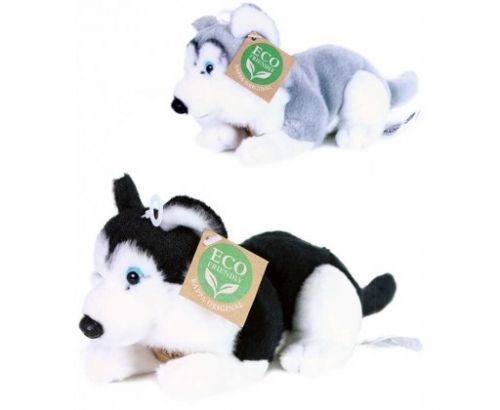 PLYŠ Pes husky ležící 17cm Eco-Friendly 2 barvy *PLYŠOVÉ HRAČKY*