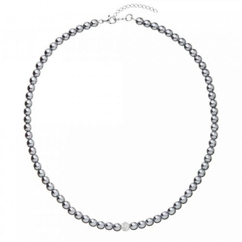 Evolution Group Perlový náhrdelník šedý s Preciosa krystaly 32063.3