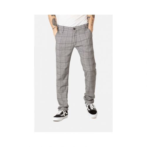 kalhoty REELL - Flex Tapered Chino Check Grey-Black (140) velikost: 32/34