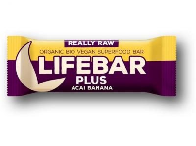 Lifefood Lifebar Plus Acai s banánem BIO , 47 g