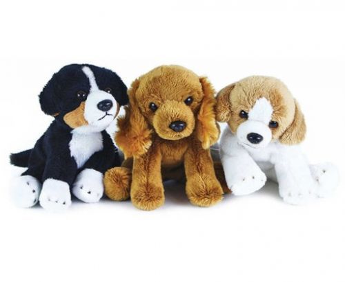 PLYŠ Pes sedící 14cm různé druhy Eco-Friendly *PLYŠOVÉ HRAČKY*