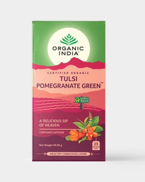 Organic India Tulsi s zeleným čajem a granátovým jablkem BIO 25 sáčků