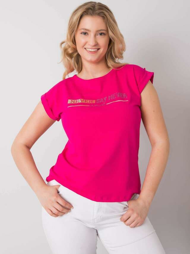 Růžové dámské tričko Plus Size - jedna velikost