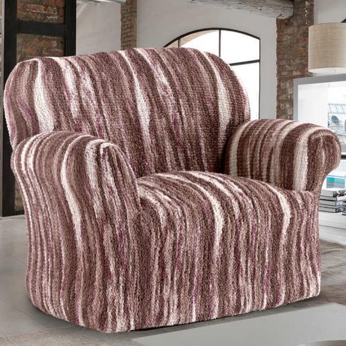 Bielastické potahy OCEANO NOVÉ hnědé křeslo (š. 60 - 110 cm)