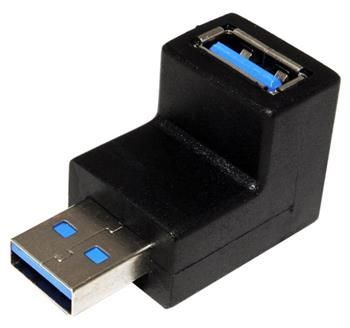 Lindy USB redukce USB3.0 A(M) - USB3.0 A(F), lomená dolů