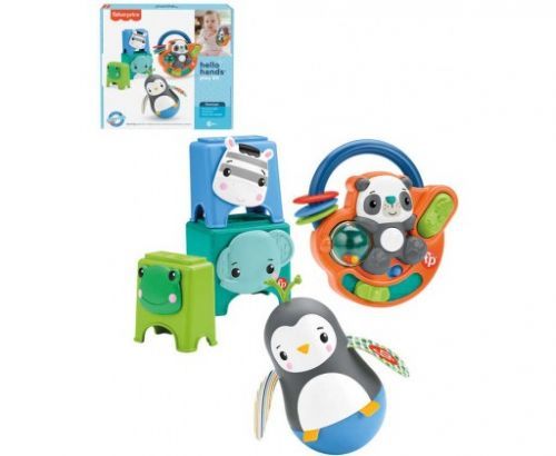 FISHER PRICE Baby Ahoj šikovnosti 3 zvířátka s aktivitami na baterie pro miminko Zvuk