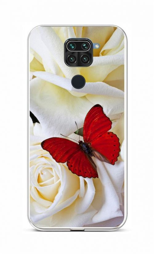 Kryt TopQ Xiaomi Redmi Note 9 silikon Červený motýl 58953
