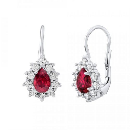 SILVEGO stříbrné náušnice KRISTIN kapky červené - SILVEGOB31866R