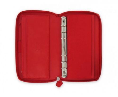 Filofax Saffiano ZIP A6 osobní compact týdenní červená