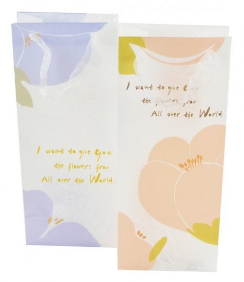 Dárková taška - PP - Bottle - Flowers - 75944