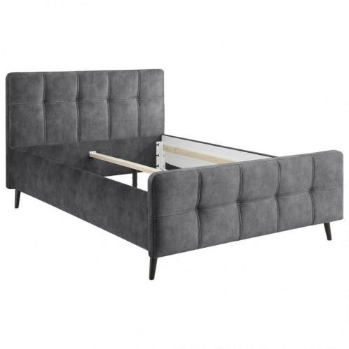 MID.YOU ČALOUNĚNÁ POSTEL, 140/200 cm, textil, kompozitní dřevo, antracitová - antracitová