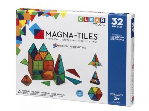 Valtech Magnetická stavebnice Magna Tiles 32 Clear průhledná