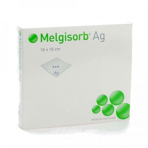 Krytí Melgisorb Ag 10x10cm absorpční algin.sterilní 10ks