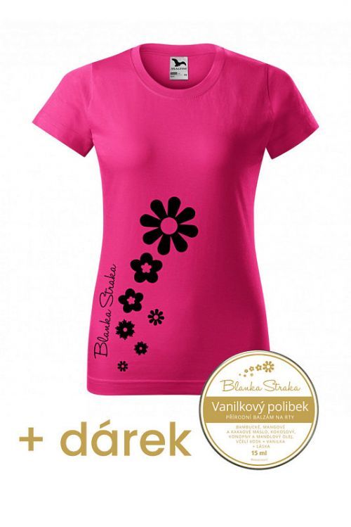 Růžové dámské tričko Blanka Straka s dárkem S