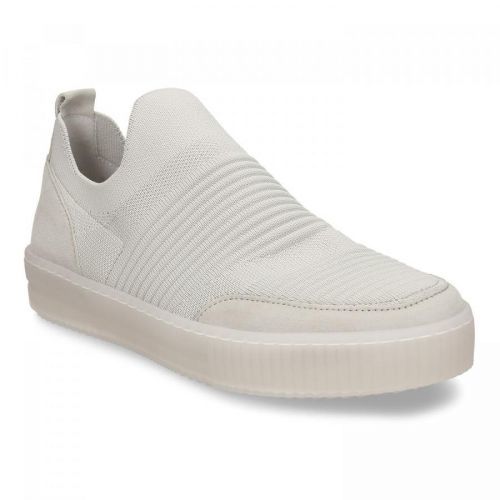 Béžovo-bílé dámské slip-on tenisky s koženou stélkou