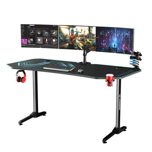 Herní stůl ULTRADESK FRAG XXL BLUE – černá/modrá, 160x75 cm