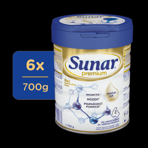 Sunar Premium 4, batolecí mléko, 6x 700g