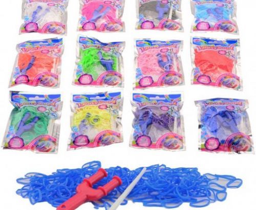 UDĚLEJ SI NÁRAMEK Gumičky LOOM BANDS 200ks set s doplňky 12 barev