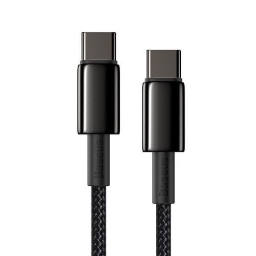 BASEUS Tungsten Gold rychlonabíjecí / datový kabel USB-C na USB-C 100W 1m CATWJ-01, černá