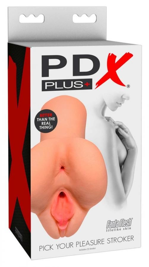 PDX Pick Your Pleasure Stroker - 2in1 realistic masturbator (natural)