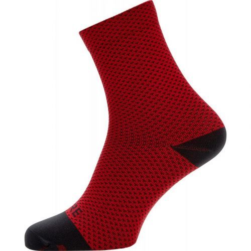Ponožky Gore C3 Dot - nad kotník, červeno-černá - velikost 35-37