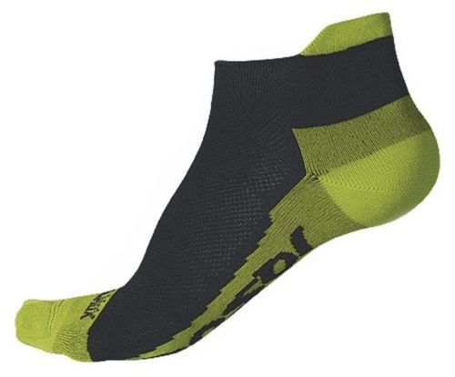 Cyklistické ponožky Sensor Race Coolmax Invisible - černá/limetka 6-8 černá/šedá