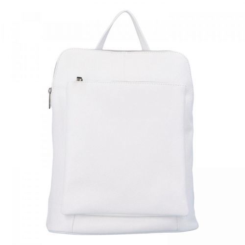 Prostorný dámský kožený batoh Jean, bílý