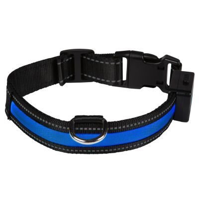 Eyenimal LED-svítící obojek - modrý - Vel. L: 49 - 61 cm obvod krku, Š 25 mm