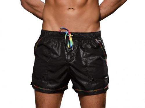 Andrew Christian šortkové plavky Rainbow Charm 7854 Black Barva: Černá, Velikost: L