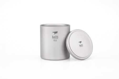 Titanový termohrnek s víčkem Keith® / 300 ml (Barva: Stříbrná)