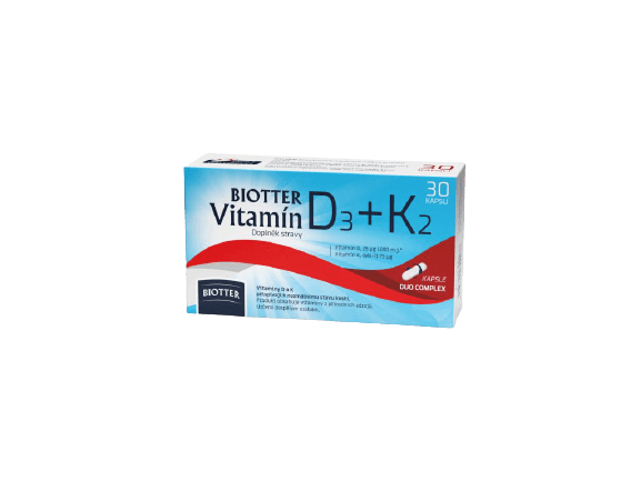 Biotter Vitamín D3+K2 30 kapslí