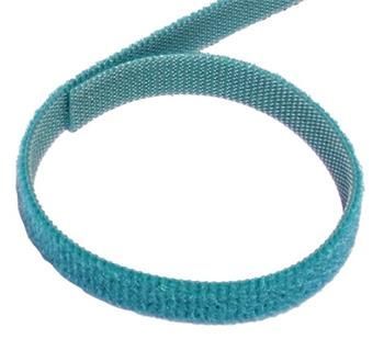 VELCRO Stahovací páska 10mm, suchý zip, 25m, tyrkysová