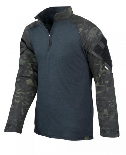 Košile Combat T.R.U. 1/4 Zip TruSpec® – Multicam® Black (Barva: Multicam® Black, Velikost: S)