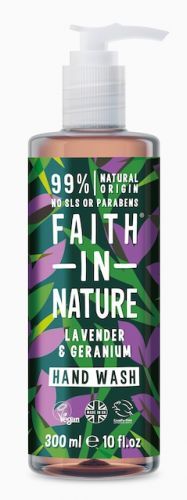 Faith in Nature - Antibakteriální tekuté mýdlo Levandule & Pelargonie, 400 ml