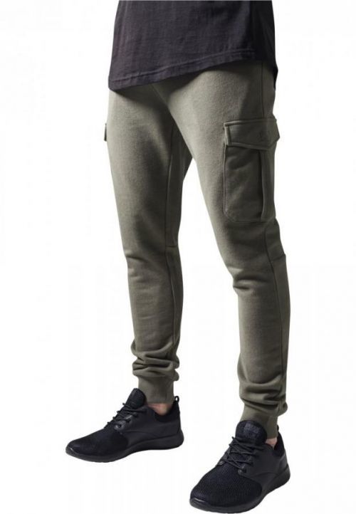 Fitted Cargo Sweatpants - olive L