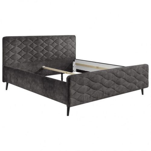 MID.YOU ČALOUNĚNÁ POSTEL, 180/200 cm, textil, kompozitní dřevo, tmavě hnědá - tmavě hnědá