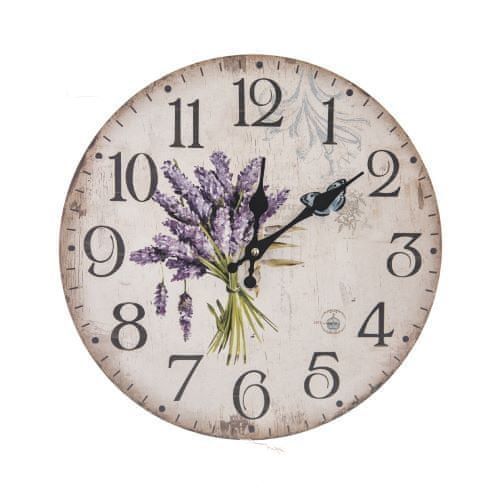 Indecor Hodiny nástěnné levandule pr. 34 cm